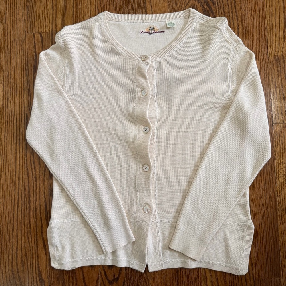 Tommy Bahama Cream Silk Blend Cardigan Sweater Size XS - Picture 1 of 10